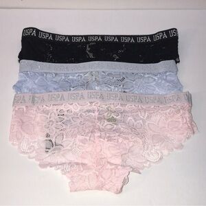 U.S POLO ASSN Lot Of 3 PIECES PANTIES BRIEF BIKINI WOMEN UNDERWEAR SMALL. NWT